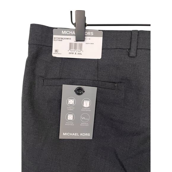 Michael Kors Mens Matisse Charcoal Gray Wrinkle Resistant Pants Size 36 X 30 - Picture 5 of 6
